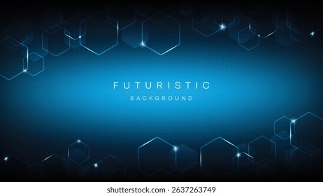 Blue Futuristic Abstract technology background Hi-tech system concept vector illustration