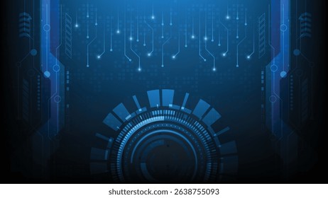 Blue Futuristic Abstract technology background Hi-tech system concept vector illustration