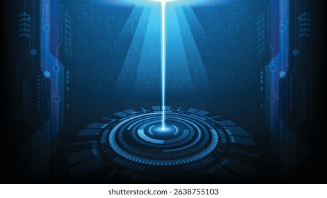 Blue Futuristic Abstract technology background Hi-tech system concept vector illustration