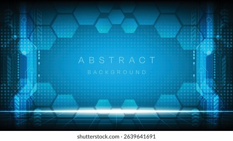 Blue Futuristic Abstract technology background Hi-tech system concept vector illustration