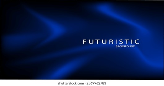 Blue Futuristic background. Abstract futuristic gradient with blue wave design in dark background. Vector illustration.