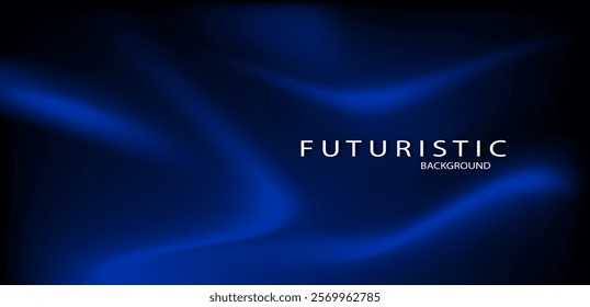 Blue Futuristic background. Abstract futuristic gradient with blue wave design in dark background. Vector illustration.