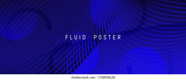 Fondo Futurista Azul. Folleto de línea de flujo. Resumen de la página de inicio. Diseño digital de color. Fondo Futurista Geométrico Memphis. Revista Fluid. Afiche Profundo. Fondo Futurista.