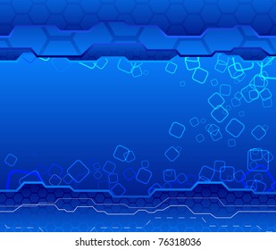 Blue futuristic background. Vector illustration