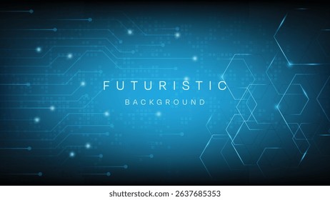 Blue Futuristic Circuit Abstract technology background Hi-tech system concept vector illustration