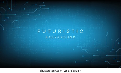 Blue Futuristic Circuit Abstract technology background Hi-tech system concept vector illustration
