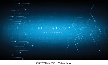 Blue Futuristic Circuit Abstract technology background Hi-tech system concept vector illustration