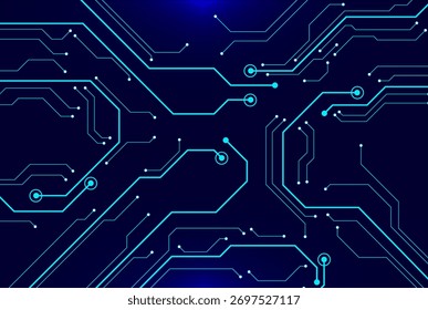 Blue Futuristic Circuit Board Background