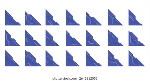 Blue Futuristic Corner Vektor Collection