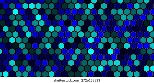 Padrão de hexágono cibernético futurista azul