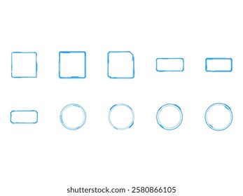 Blue Futuristic Frame Element Set