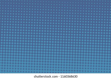 Blue futuristic halftone pattern. Comic background. Dotted backdrop with circles, dots, point large scale. Design element for web banners, posters, cards, wallpapers, sites. Vector illustration