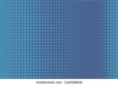 Blue futuristic halftone pattern. Comic background. Dotted backdrop with circles, dots, point large scale. Design element for web banners, posters, cards, wallpapers, sites. Vector illustration