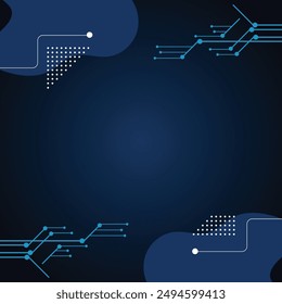 Blue futuristic networking technology vector