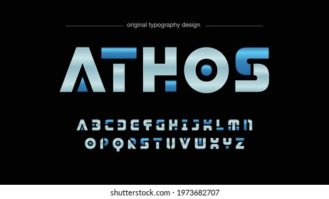 Blue Futuristic Sports Artistic Font Typography