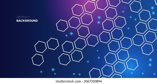Blue Futuristic and Technology Geometric Hexagon Abstract Background Design