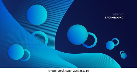 Blue Futuristic and Technology Geometric Line Circle Abstract Background Design