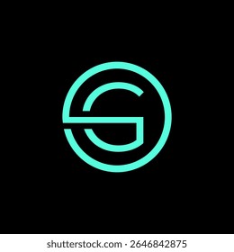 blue G, C  circle symbol on black background
