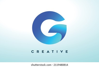 Blue G Letter Logo Design with Stylized Look and Modern Design for Business Company Logo. G Icon Logo in Blue colors and creative shape Vector.