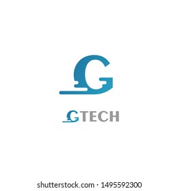 Blue G Letter Technology Logo Template. Vector. Icon