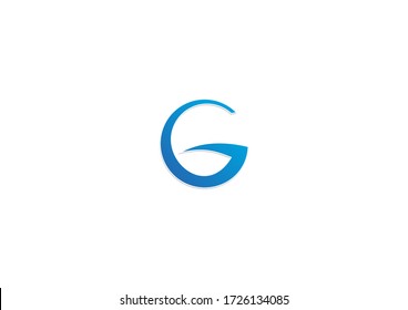 Plantilla de diseño de logotipo para vector de carta azul G