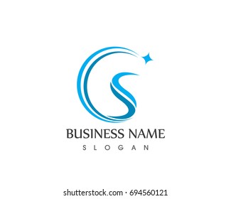  Blue G S Letter Logo Deign