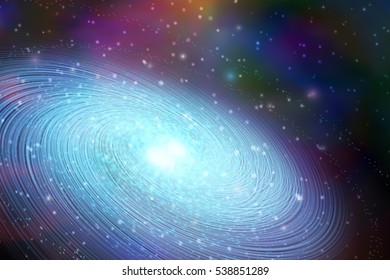 Blue galaxy. Cosmic vector illustration.