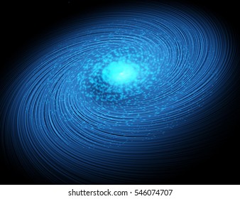 Blue galaxy. Cosmic vector illustration.