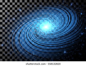 Blue galaxy. Cosmic vector illustration.