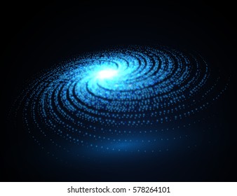 Blue galaxy. Cosmic vector illustration.