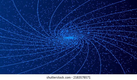 Blue galaxy lines. Cosmic vector illustration.