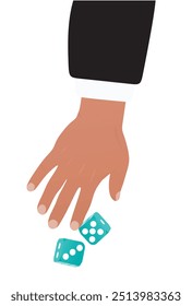Dados de juego azul. Ilustración vectorial