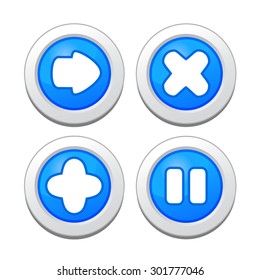 Blue game and apps user interface buttons