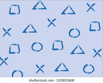 fondo y patrón de los símbolos del botón azul del juego