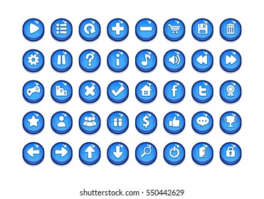 Blue Game Button Templates.
Pack of game button templates design.
