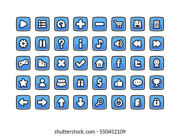 Blue Game Button Templates.
Pack of game button templates design.