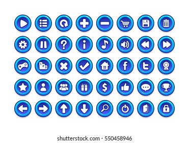 Blue Game Button Templates.
Pack of game button templates design.