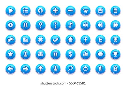 Blue Game Button Templates.
Pack of game button templates design.
