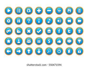 Blue Game Button Templates.
Pack of game button templates design.