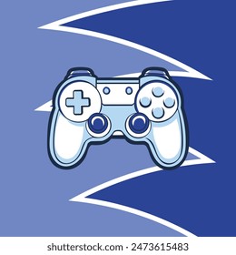 Blue game conroller vector illustration