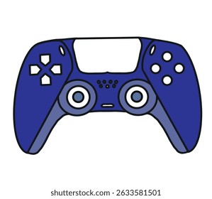 Blue Game Controller Illustration – Vector Style Gaming Device Icon