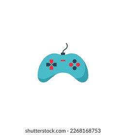 Blue game controller with a red and black controller on the bottom.