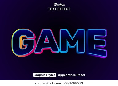 efecto de texto de juego azul con un estilo moderno y editable.