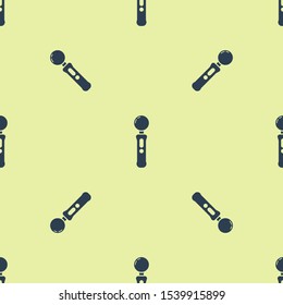 Blue Gamepad icon isolated seamless pattern on yellow background. Game controller.  Vector Illustration