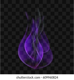 blue gas Fire flames on transparent background
