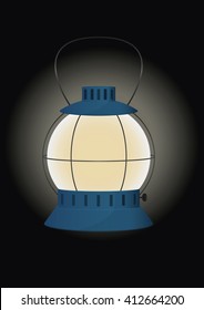 Blue gas lamp. Vector illustration
