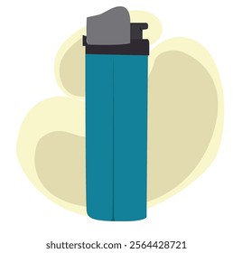 Blue gas lighter vector. Blue Gas Lighter. Hot, Fire.