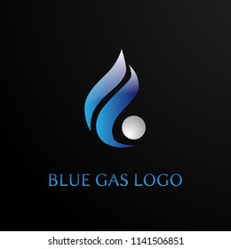 blue gas logo concept for gas and oil logo company. blue gas is symbol spirit and live. vector logo, symbol, sign, or mark design illustration