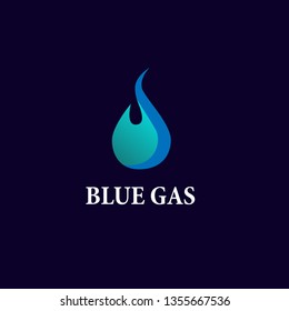 blue gas logo icon, symbol or sign for blue energy company