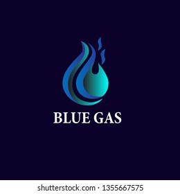 blue gas logo icon, symbol or sign for blue energy company